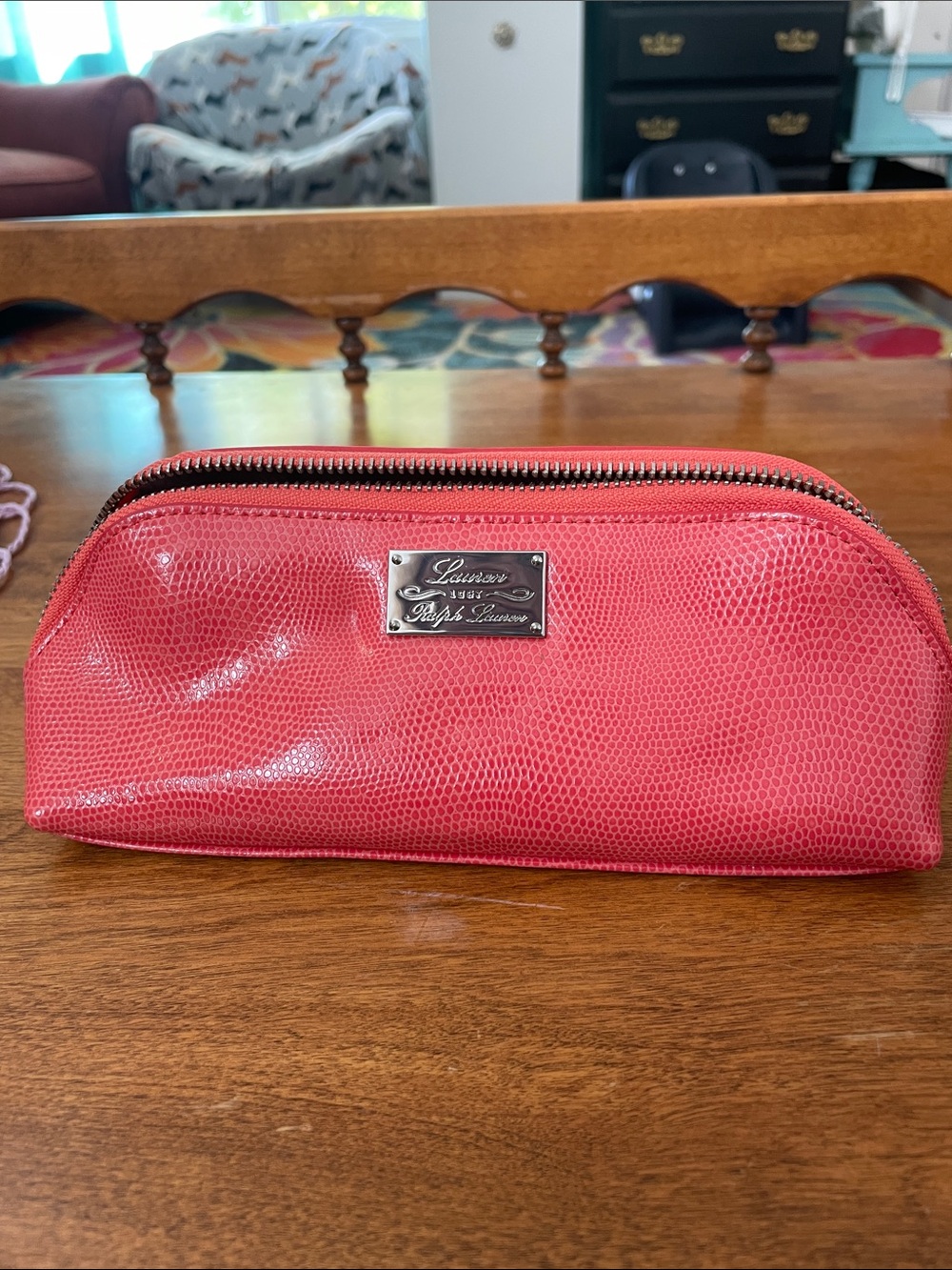 Lauren Ralph Lauren vintage Coral Cosmetic Pouch